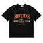 Rhude Yacht Club Bay Of Angels Flag Crest Vintage Black Oversized T‑Shirt