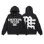 Mixed Emotion Black Zip Hoodie – White Emotions Never Die Print