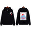 RHUDE Moon Chest Stamp Back Graphic Hoodie Black