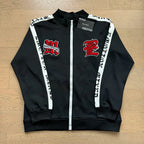 Mixed Emotion Cupid Angel Print Zip‑Up Track Jacket