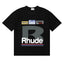 Rhude Big B Letter Racing Badge Patch‑Style Black Oversized T‑Shirt