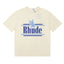 Rhude Eagle Graphic Blue Logo Cream Oversized T‑Shirt