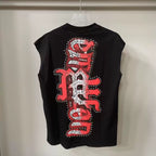 Mixed Emotion Black Tank Top – Studded Mixed Emotion Angel Print