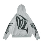 Mixed Emotion Grey Hoodie – Black Art Font Back Print
