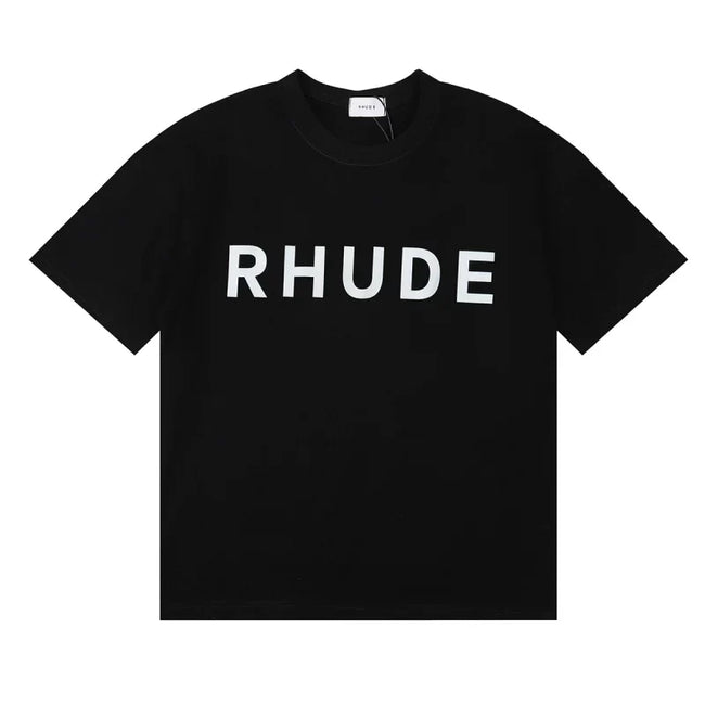 Rhude Classic Bold Logo Oversized Tee Black Hover Image