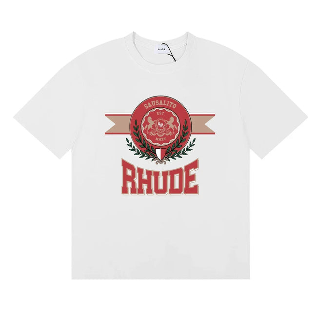 Rhude Cursive Logo Vintage Regatta Crew‑Neck Casual Short‑Sleeve Tee Hover Image