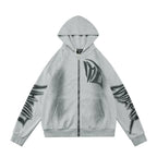 Mixed Emotion Grey Hoodie – Black Art Font Back Print