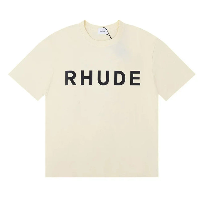 Rhude Classic Bold Logo Oversized Tee Cream Hover Image