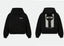 RHUDE Racing R Logo Full‑Zip Hoodie Black