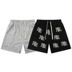 Mixed Emotion Casual Shorts – Rhinestone Gothic Letter Print