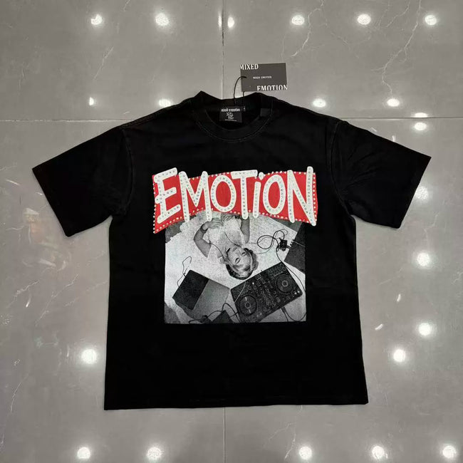 Mixed Emotion DJ Girl Graphic Short‑Sleeve T‑Shirt Hover Image