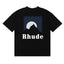 Rhude Mountain Moon Back Print Oversized Tee Black