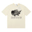 Rhude USA Map American Flag Graphic Cream Oversized T‑Shirt