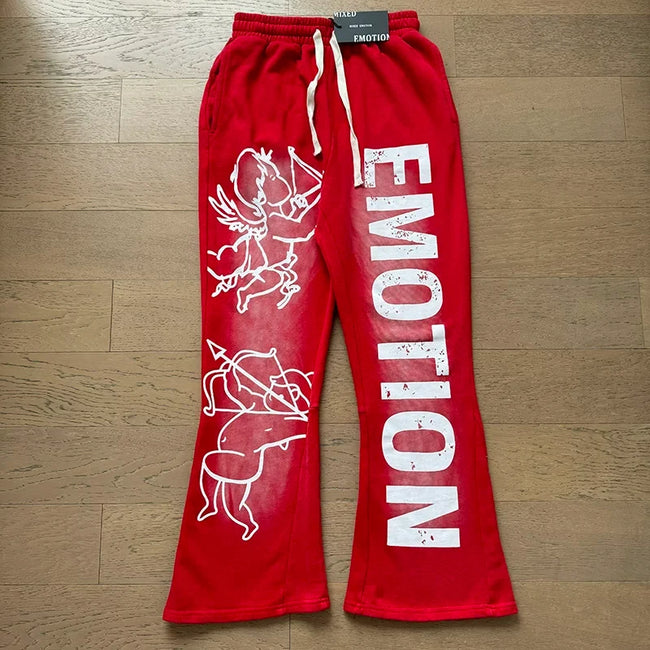Mixed Emotion Red Pants – Cupid Emotion Print Main Image