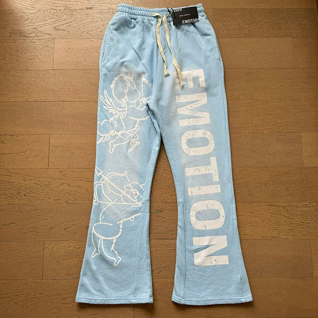 Mixed Emotion Light Blue Pants – Cupid Emotion Print Main Image