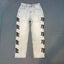 Mixed Emotion Black Side Embroidered Straight‑Leg Jeans