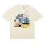 Rhude Tropical Beach Hut Palm Tree Retro Cream Oversized T‑Shirt