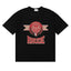 Rhude Sausalito Laurel Crest Varsity Logo Black Oversized T‑Shirt